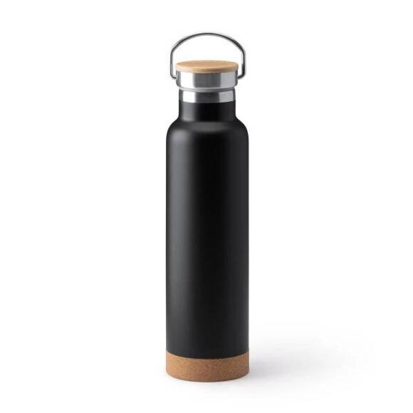Belaserung – Edelstahl-Thermoflasche mit Kork