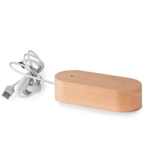 Zubehör – LED Lampenbasis oval Holz