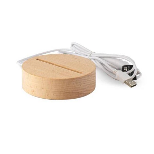 Zubehör – LED Lampenbasis RGB - Holz