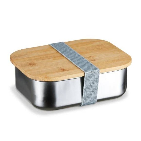 Belaserung – Lunch Box Edelstahl mit Bambusdeckel & Spannband