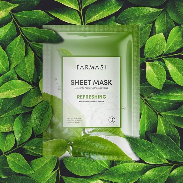Verfrissende sheetmask met groene thee-extract