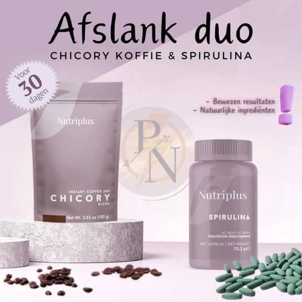 Afslank duo: Spirulina en cichoreikoffie (maandpakket)