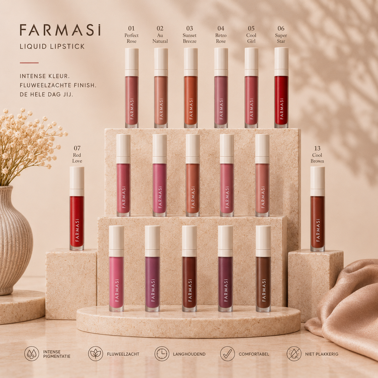 Matte Liquid Lipstick – Langhoudend, Intens & Comfortabel