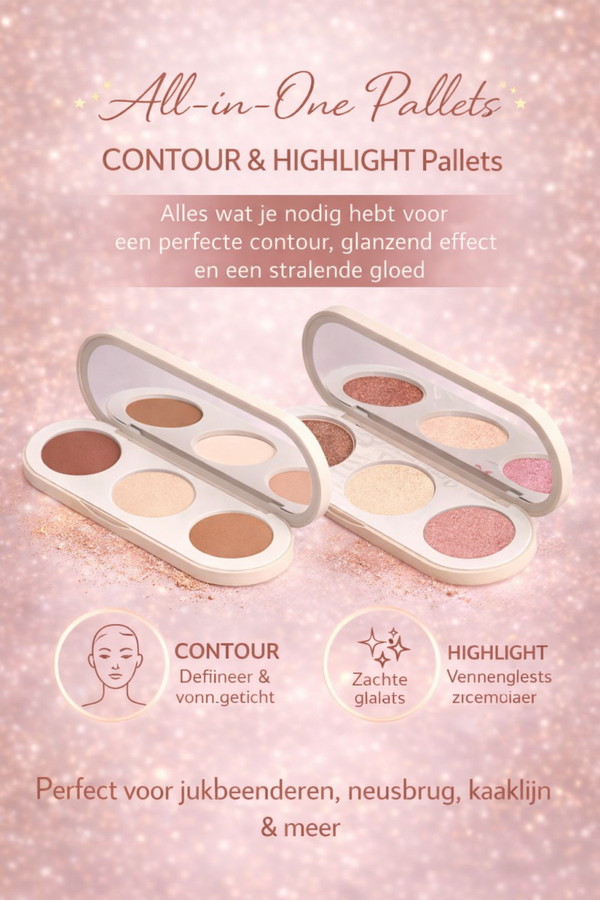 ✨ 3-in-1 Palette – Bronzer, Blush & Highlighter Glow
