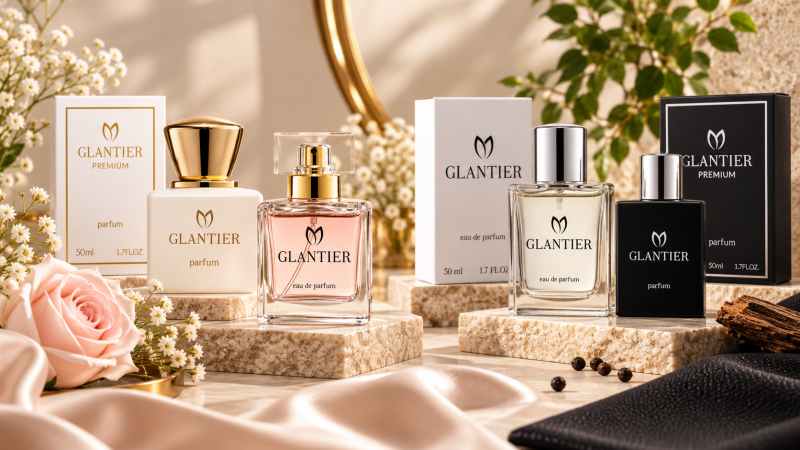 Glantier dames- en mannenparfums bij Glow & Shine