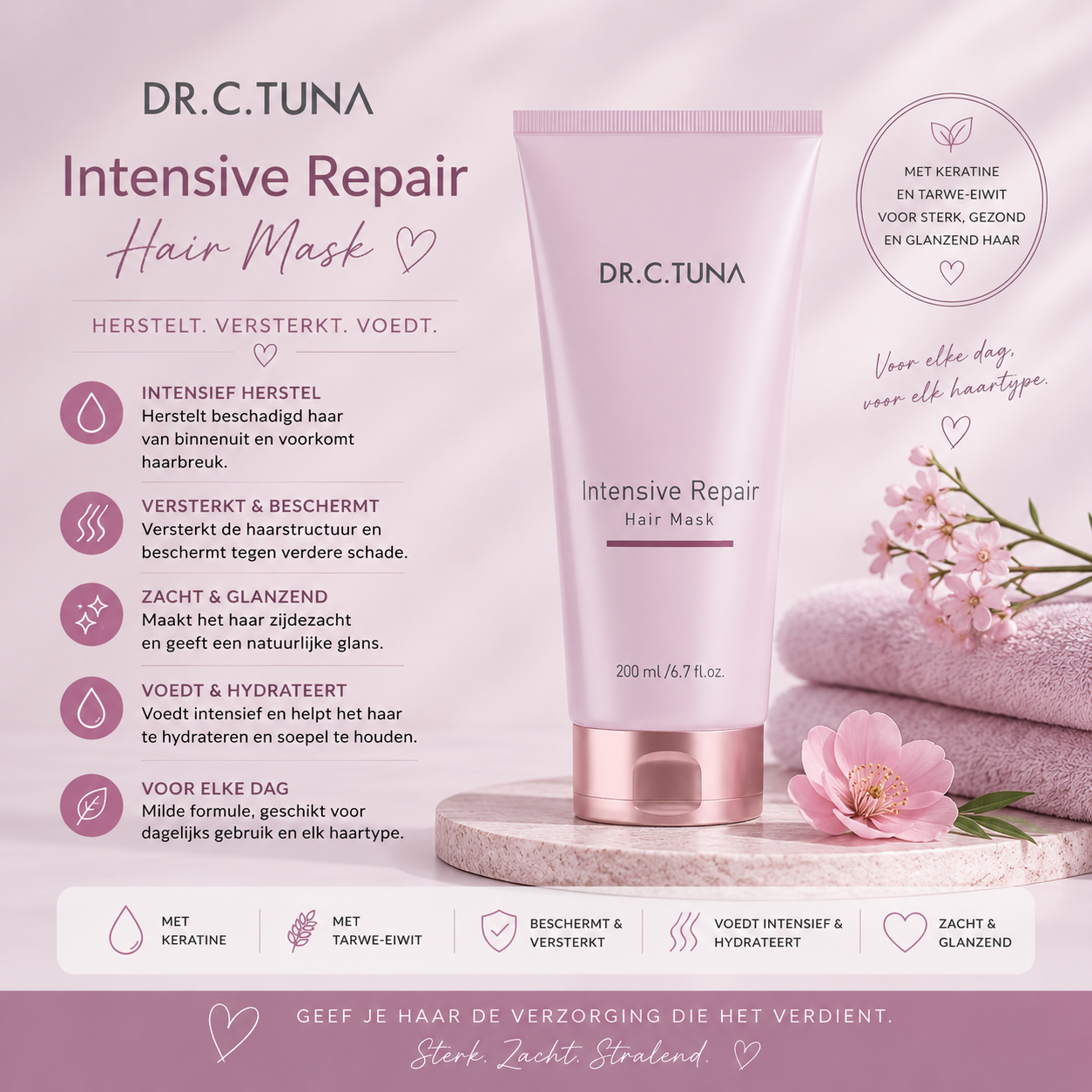 Intensive Repair Haarmasker – Intensieve voeding, herstel en een zijdezachte glans