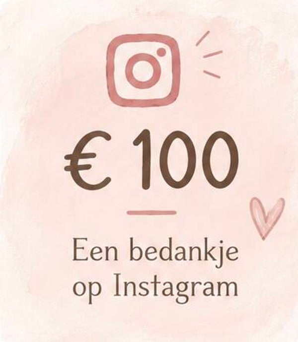 Bedankje op Instagram