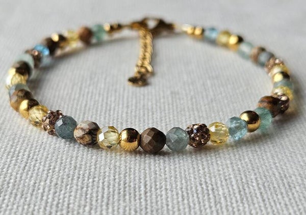 Beads by DEB handgemaakte armband stainless steel, edestenen- jaspis