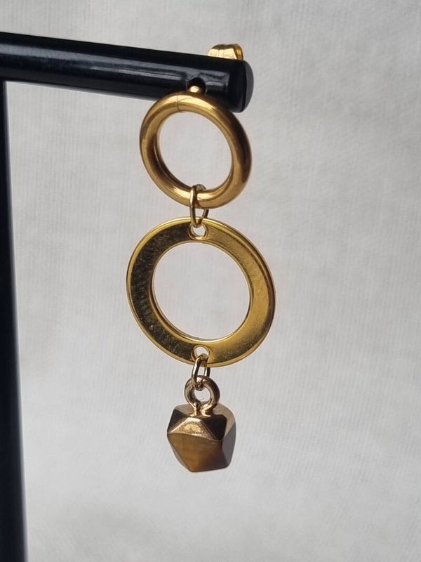 Tijger eye steen oorbellen