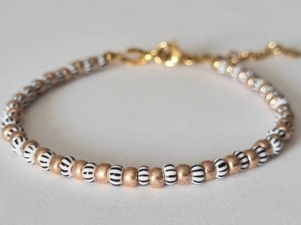 Beads by DEB handgemaakte armband Miyuki najaar zwart goud