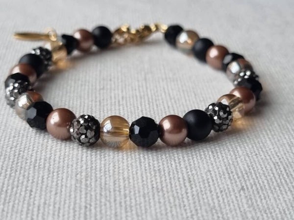 Armband zwart champagne