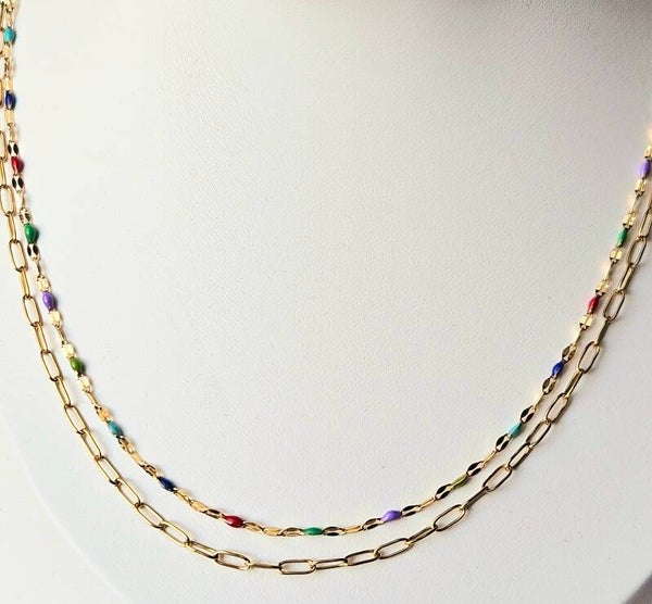 Beads by DEB handgemaakte dubbele stainless steel ketting