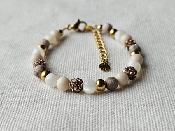 Beads by DEB handgemaakte Kinderarmband ivoor