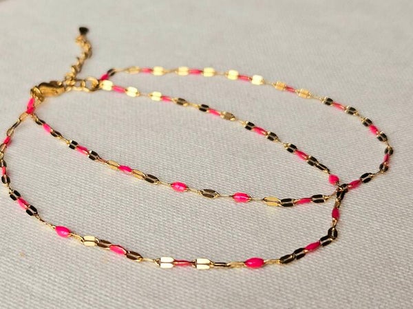 Beads by DEB handgemaakte dubbel enkelbandje  stainless steel