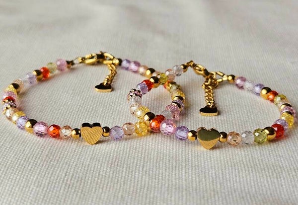 Beads by DEB Moeder &dochter handgemaakte armbanden zirkonia mix