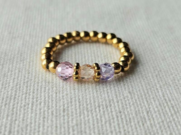 Beads by DEB – Handgemaakte elastische ring met zirkonia