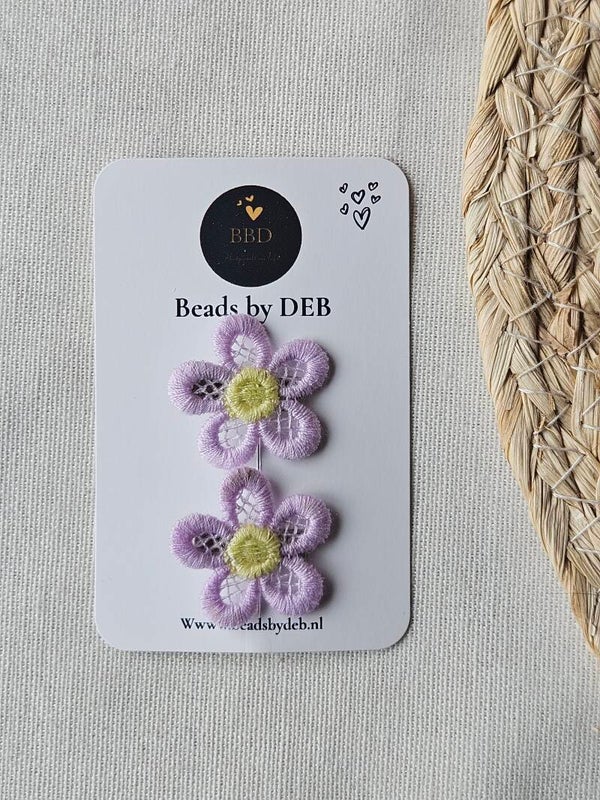 Beads by DEB handgemaakte alligator knipjes -bloem(3cm)