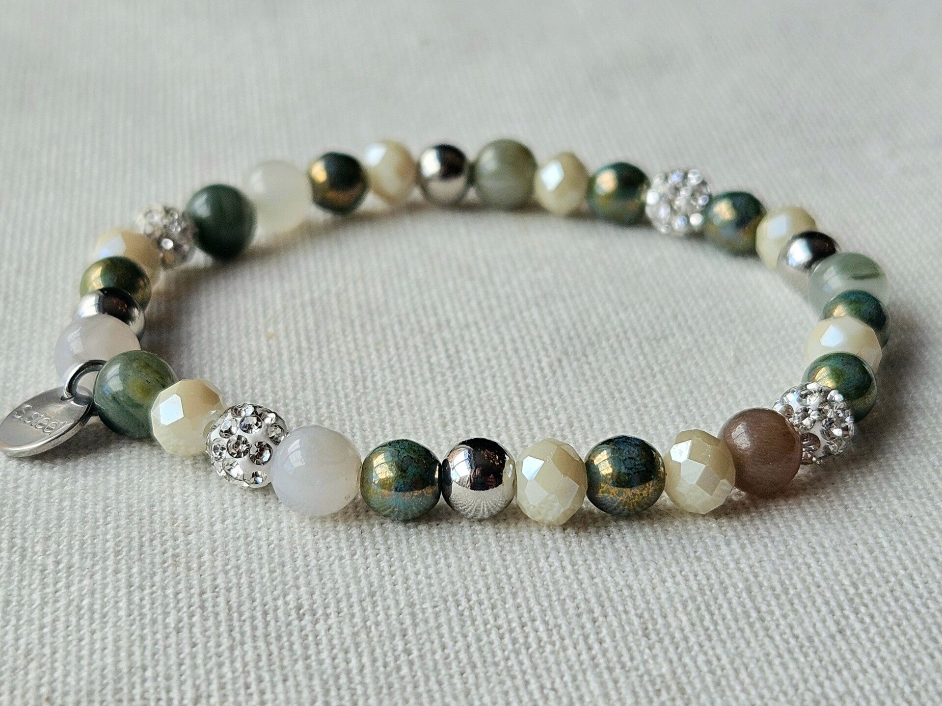 Beads by DEB handgemaakte elastische armband edelstenen
