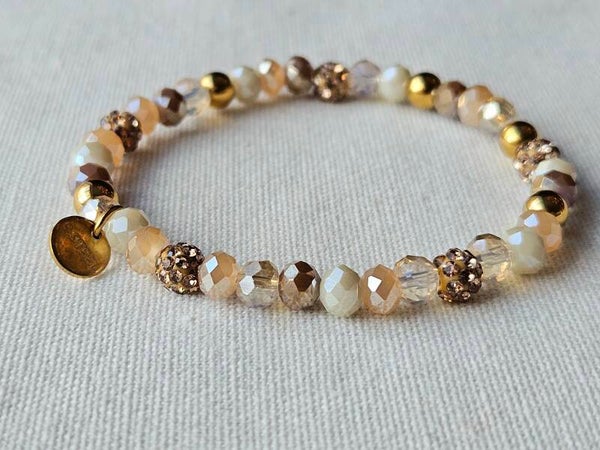 Beads by DEB handgemaakte elastische armband (15-16-17cm)- stainless steel