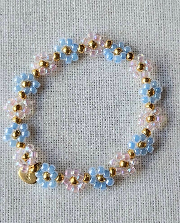 Beads by DEB handgemaakte elastische kinderarmband bloem
