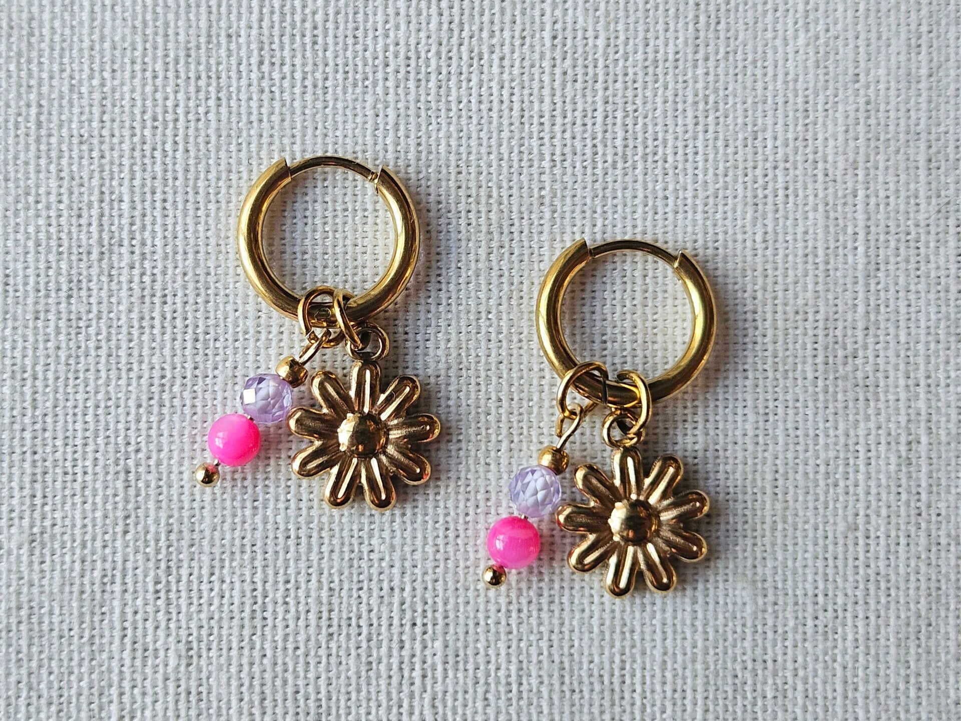 Beads by DEB oorbellen zonnebloem