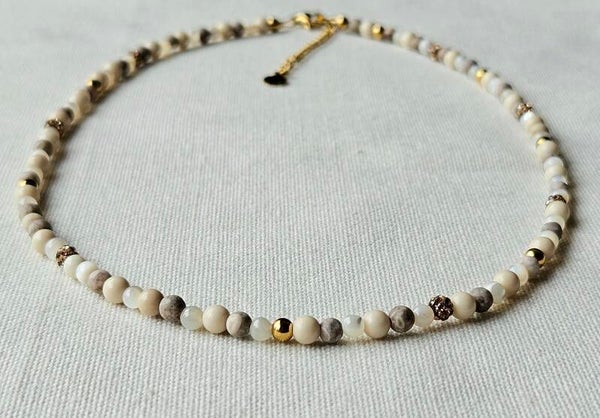 Beads by DEB handgemaakte ketting edelstenen- stainless steel