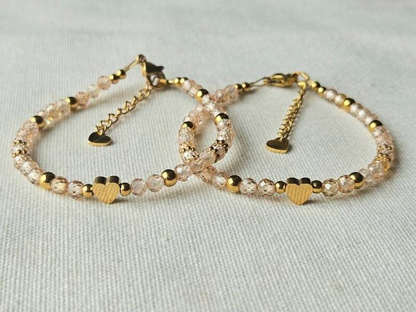Beads by DEB handgemaakte moeder en dochter armbanden Stainless steel-zirkonia