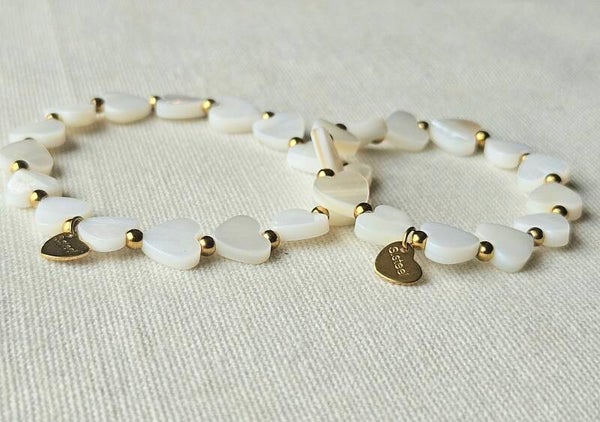 Beads by DEB handgemaakte elastische moeder & dochter armbanden shellbeads