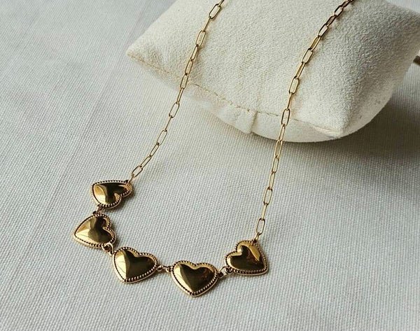 Beads by DEB ketting stainless Steel -hartjes