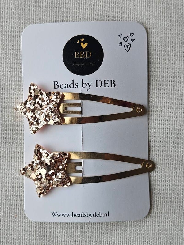 Beads by DEB handgemaakte haarknip (5cm) glitter