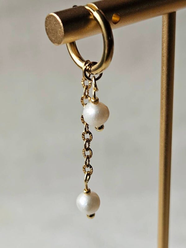 Beads by DEB Handgemaakte Oorbellen Stainless Steel – zoetwaterparel