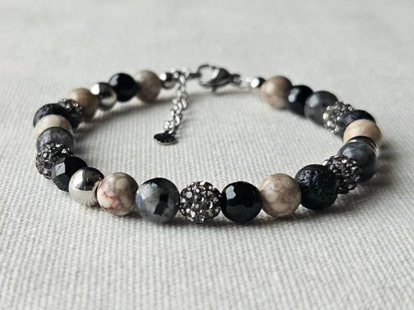 Beads by DEB handgemaakte armband met edelstenen rots