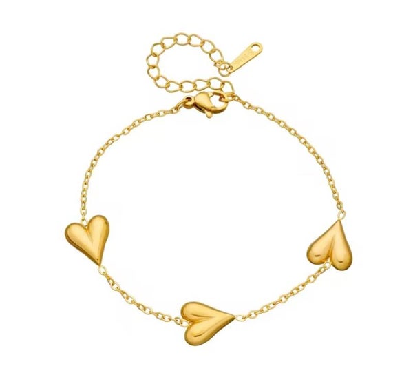 Beads by DEB Stainless steel armband hartjes