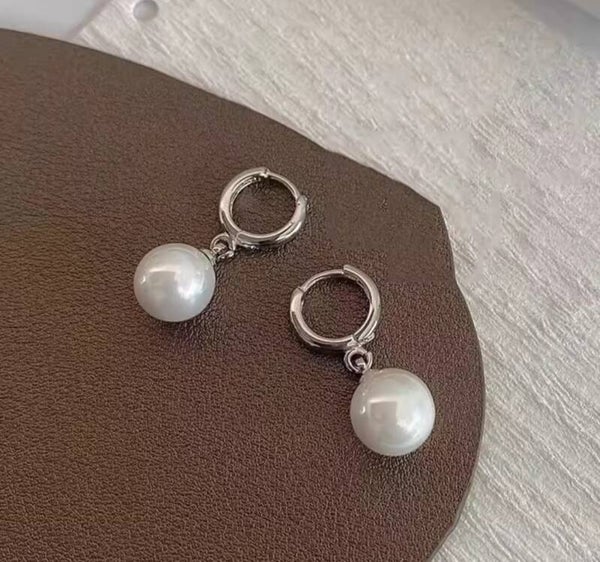Stainless steel oorbellen parel