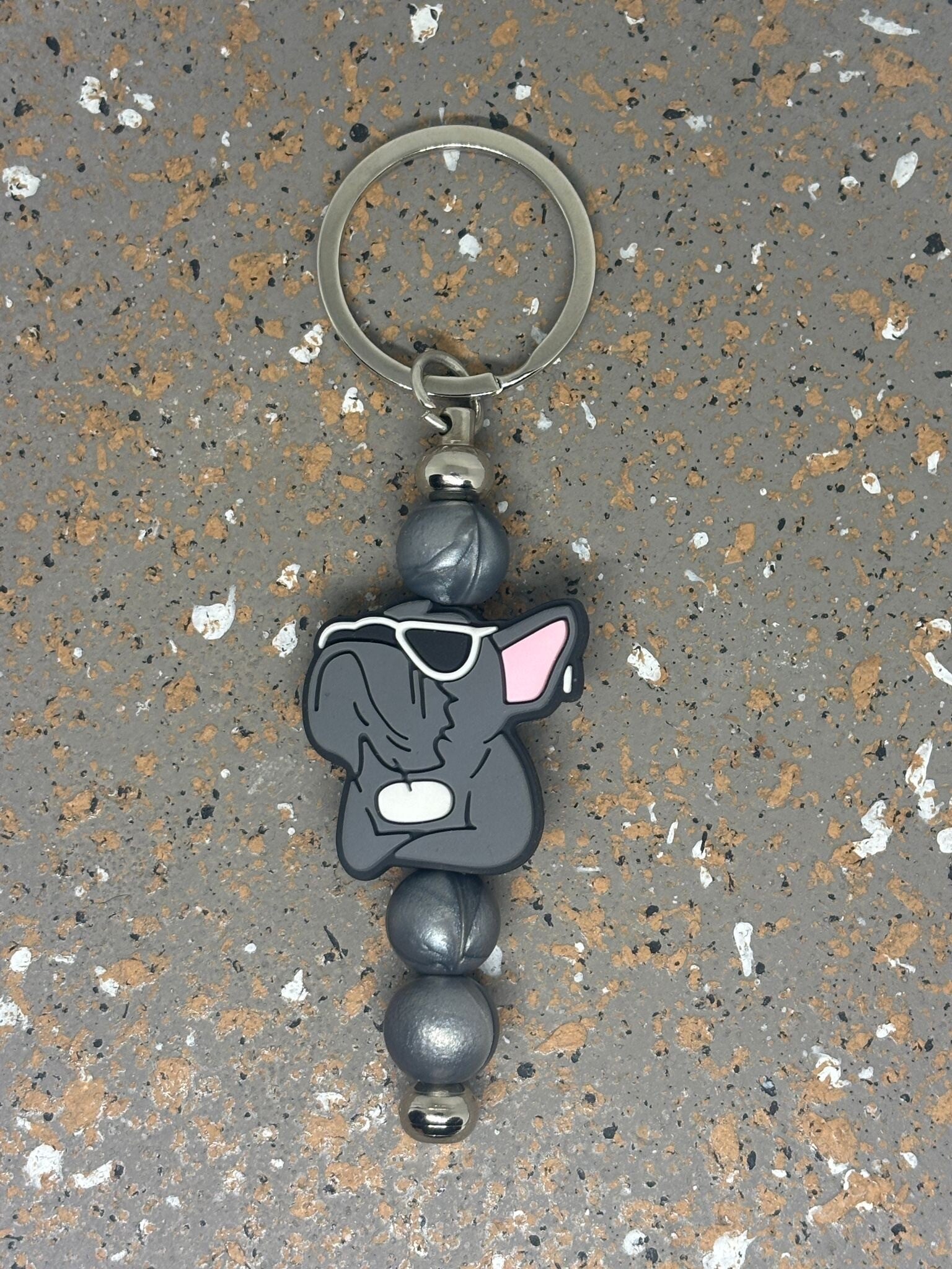 Keychain French Bulldog Grey