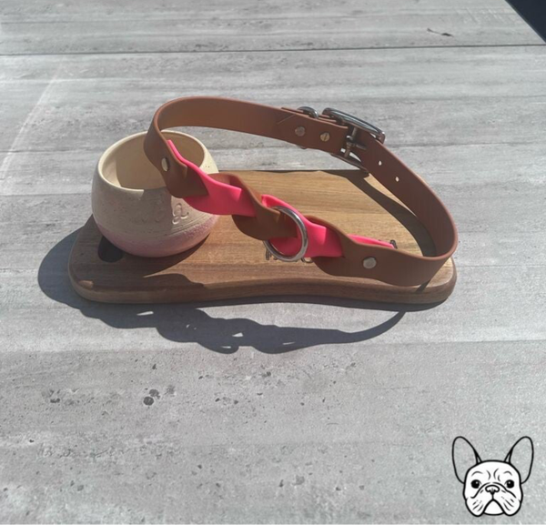 Wavy Saddle Brown & Neon Pink (50-58cm)