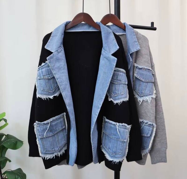 Knitted women’s coat jacket