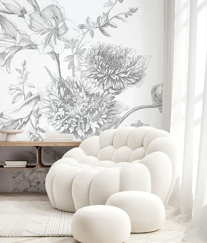 KEK Premium Wallpaper Engraved Flowers