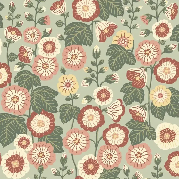 Borastapeter Flowers Happy Hollyhocks 9172