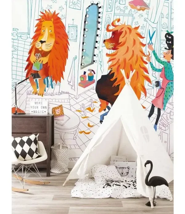 KEK Kids Behangpaneel Lion's Haircut WS-074