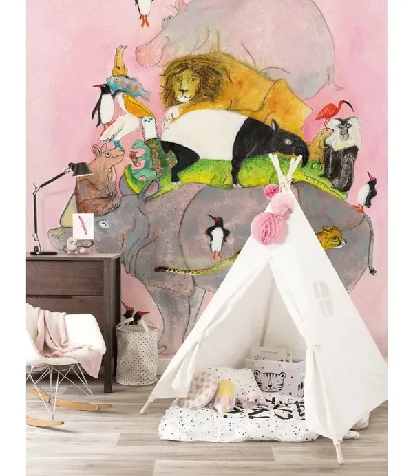 KEK Kids Behangpaneel Jumping Pinguins WS-001