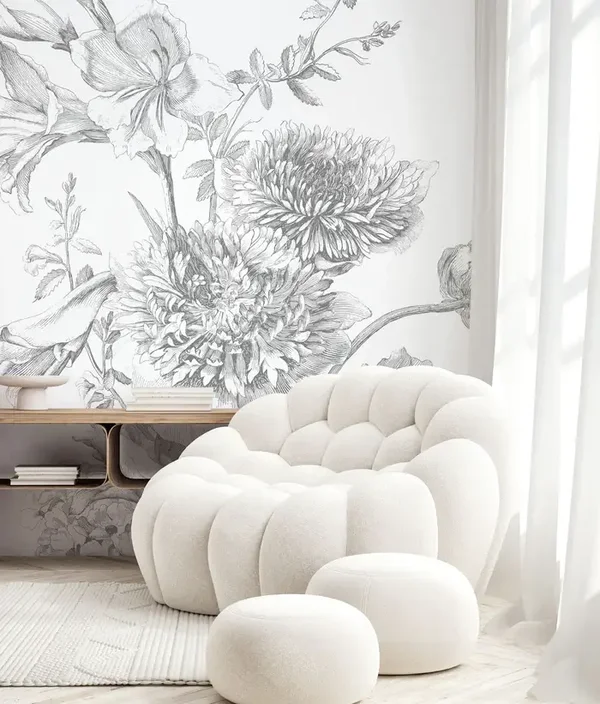 KEK Premium Wallpaper Engraved Flowers