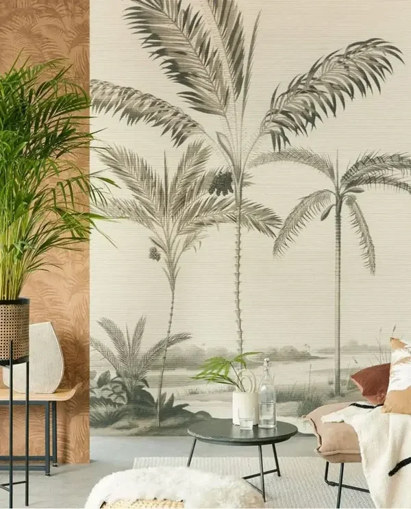 Eijffinger Oasis Palm Portrait Black and White 317407