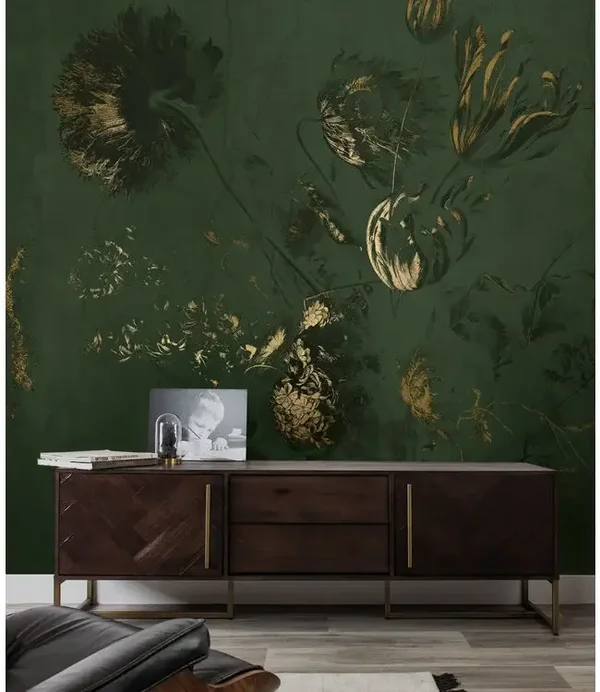 KEK Frans Uyterlinde Fresco Flowers High Gloss Gold Green