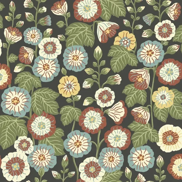 Borastapeter Flowers Happy Hollyhocks 9173