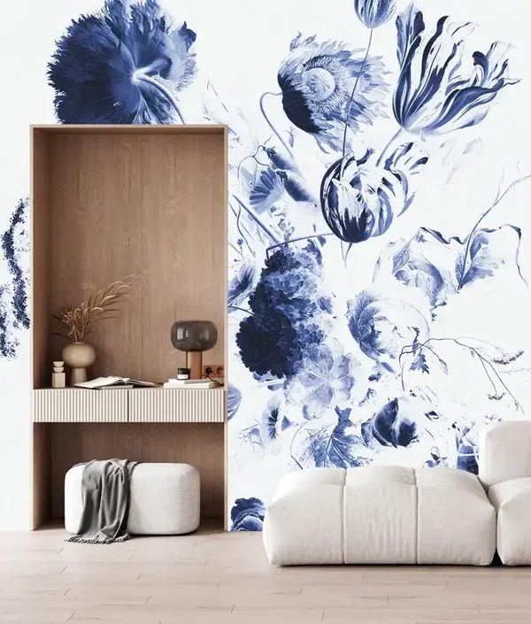 KEK Premium Wallpaper Royal Blue Flowers