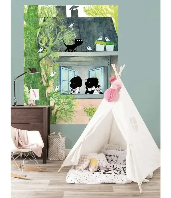 KEK Kids 2021 Behangpaneel Jip & Janneke Birds PA-040