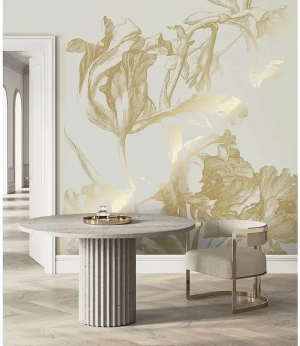 KEK Gold Silver Copper Engraved Flowers