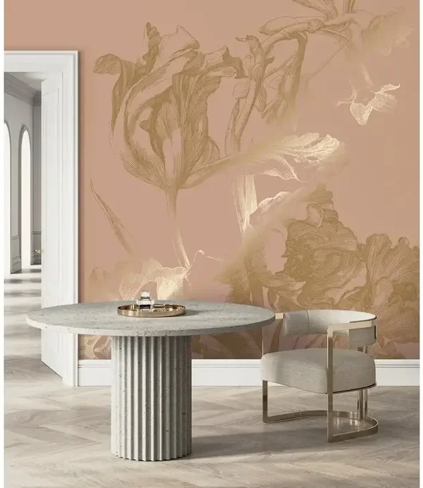 KEK Gold Silver Copper Engraved Flowers