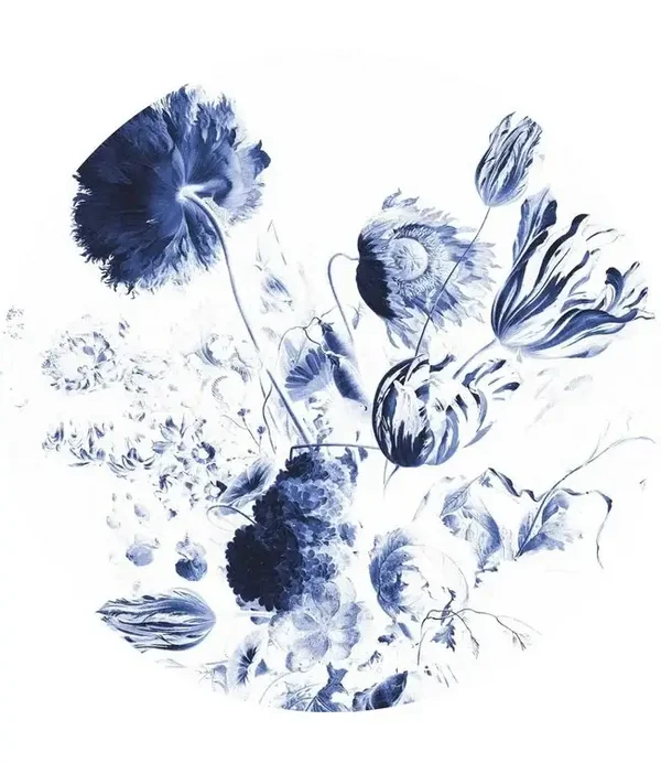 KEK Book l Behangcirkel Royal Blue Flowers